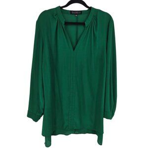 Eloquii womens size 16 green long sleeve v neck flowy tunic blouse